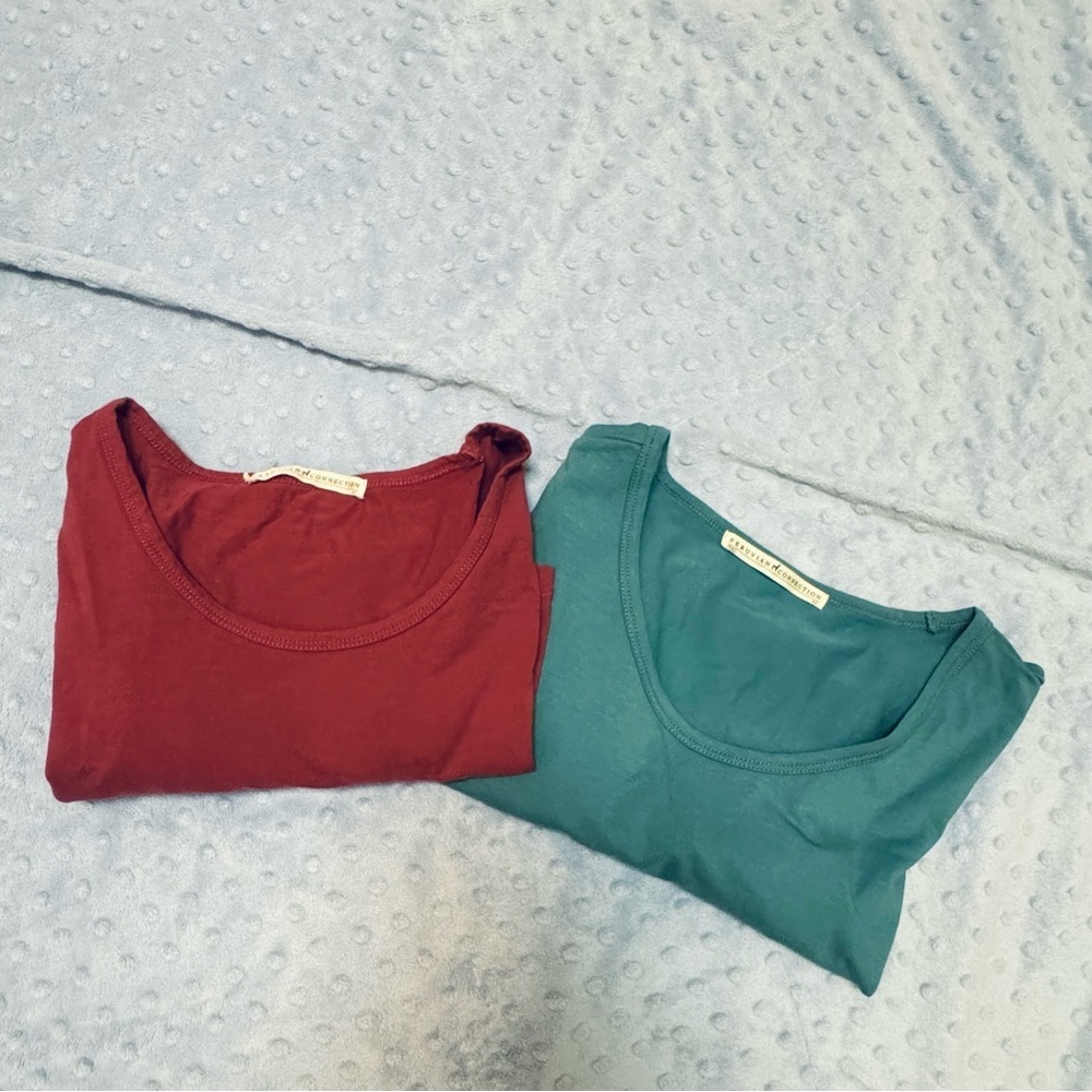 Peruvian Connection Long Sleeve Bundle of 2 in Steely Ocean and Mauve